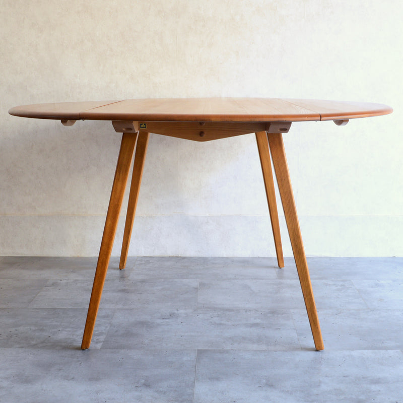 ERCOL アーコール ラウンド ドロップリーフテーブル 08（天板剥離再塗装済）