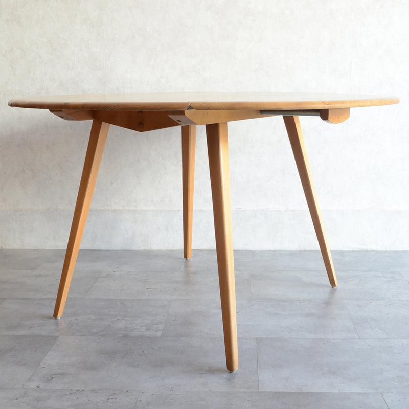 ERCOL アーコール ラウンド ドロップリーフテーブル 10（天板剥離再塗装済）