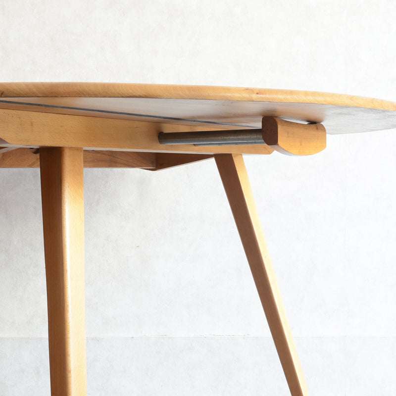 ERCOL アーコール ラウンド ドロップリーフテーブル 10（天板剥離再塗装済）