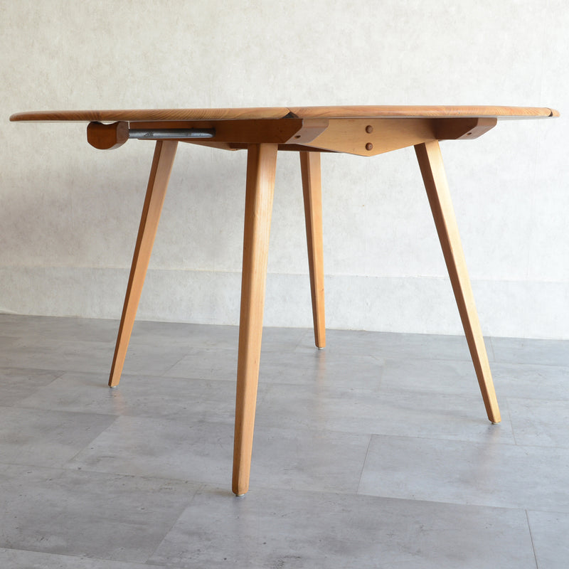 ERCOL アーコール ラウンド ドロップリーフテーブル 10（天板剥離再塗装済）