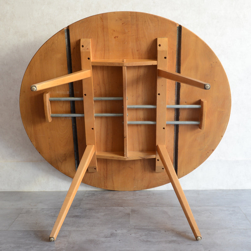 ERCOL アーコール ラウンド ドロップリーフテーブル 10（天板剥離再塗装済）