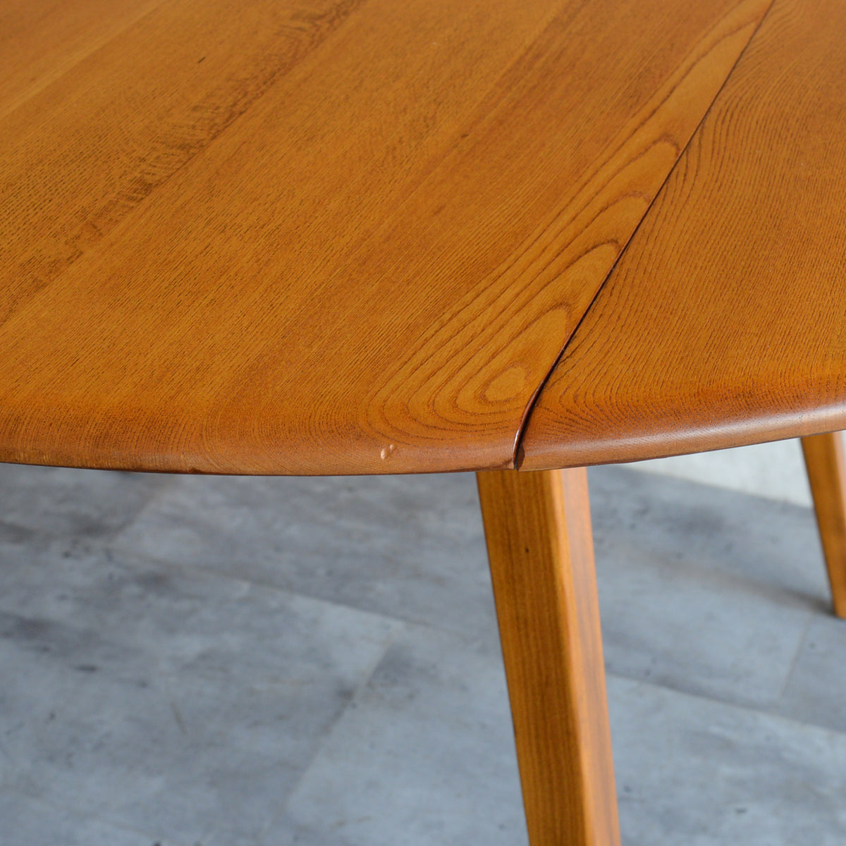 ERCOL アーコール ラウンド ドロップリーフテーブル 08（天板剥離再塗装済）