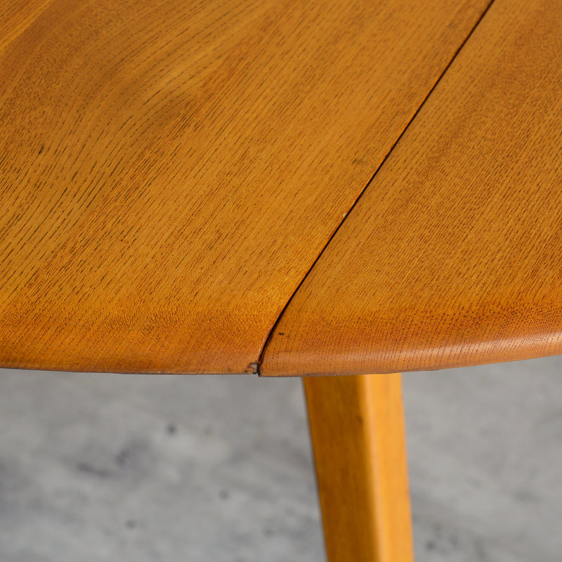 ERCOL アーコール ラウンド ドロップリーフテーブル 08（天板剥離再塗装済）