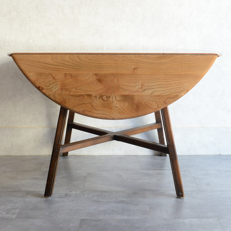 ERCOL アーコール ラウンドドロップリーフテーブル08バイカラー（天板剥離再塗装済）