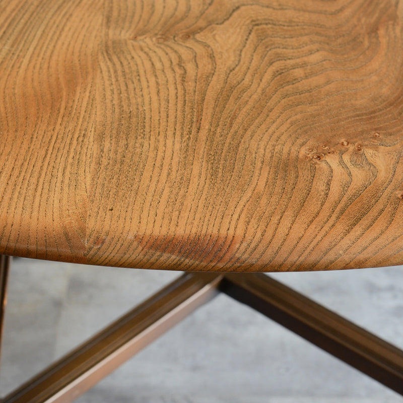 ERCOL アーコール ラウンドドロップリーフテーブル08バイカラー（天板剥離再塗装済）