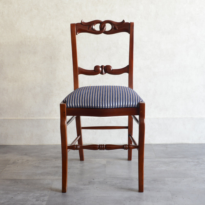 O様見学予約商品 クラシックチェア01(座面張替済ストライプ）
