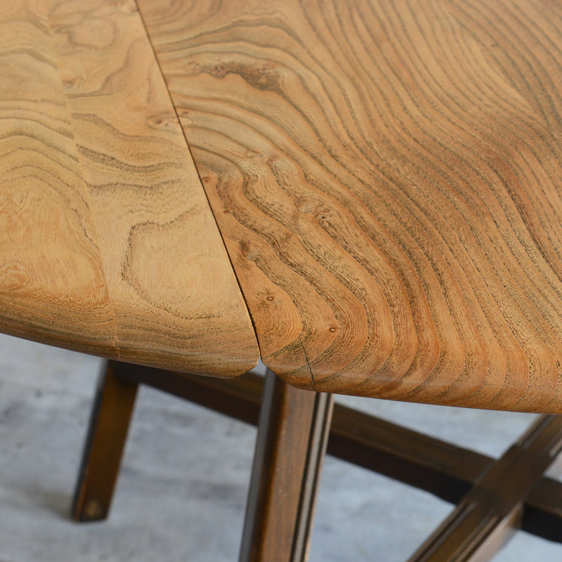 ERCOL アーコール ラウンドドロップリーフテーブル08バイカラー（天板剥離再塗装済）