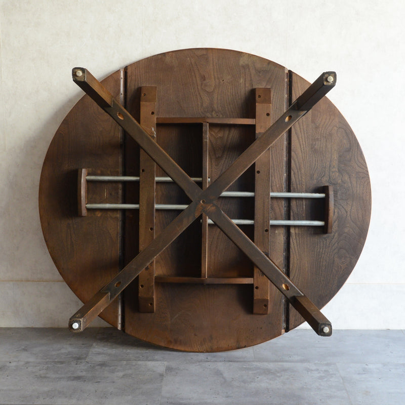 ERCOL アーコール ラウンドドロップリーフテーブル08バイカラー（天板剥離再塗装済）