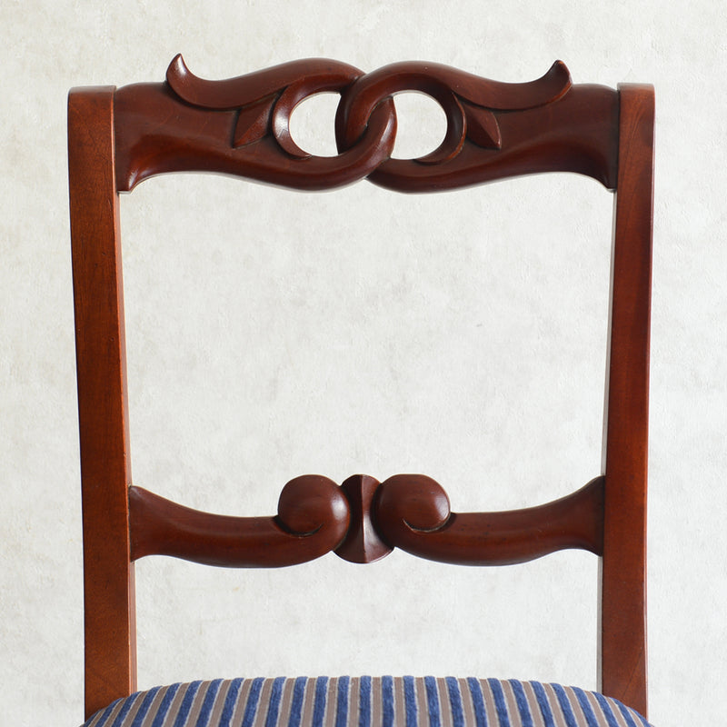 O様見学予約商品 クラシックチェア01(座面張替済ストライプ）