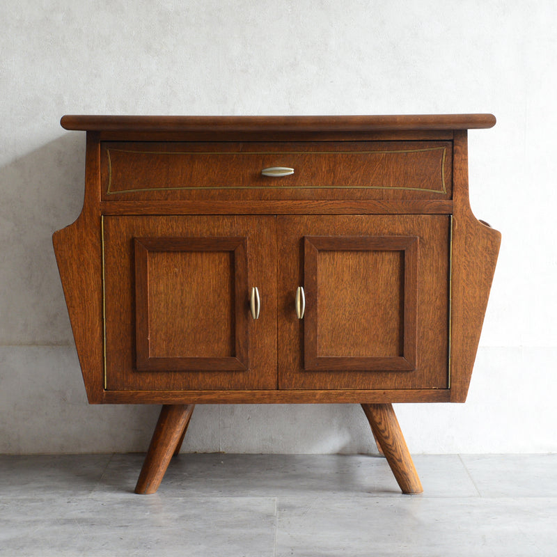 マガジンラック付 オークキャビネット