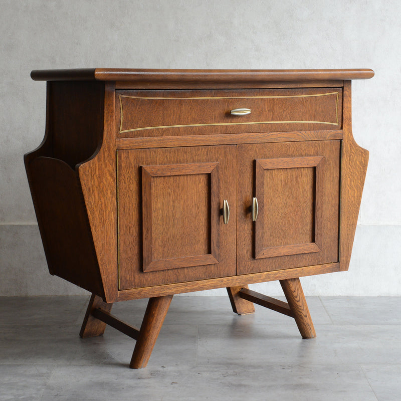 マガジンラック付 オークキャビネット