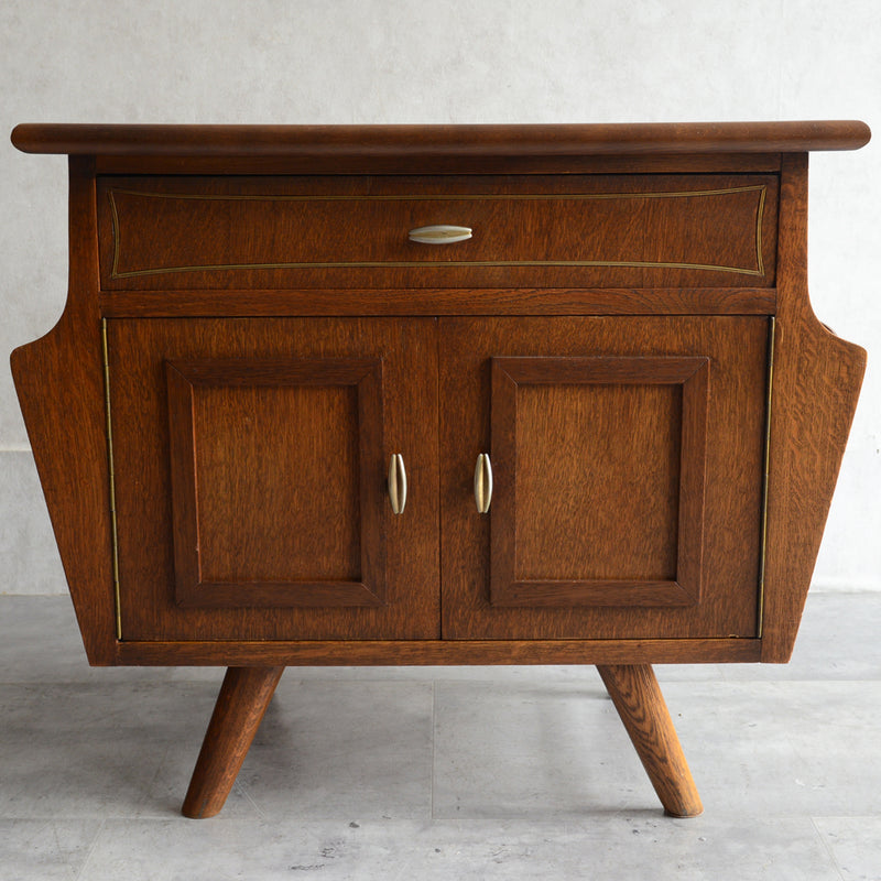 マガジンラック付 オークキャビネット