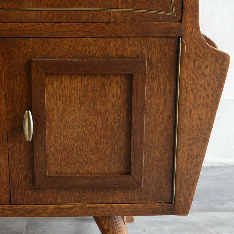 マガジンラック付 オークキャビネット