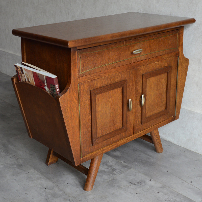 マガジンラック付 オークキャビネット