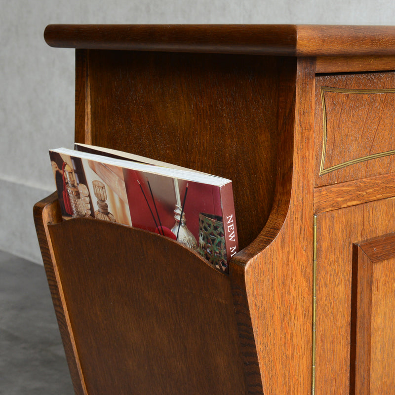 マガジンラック付 オークキャビネット