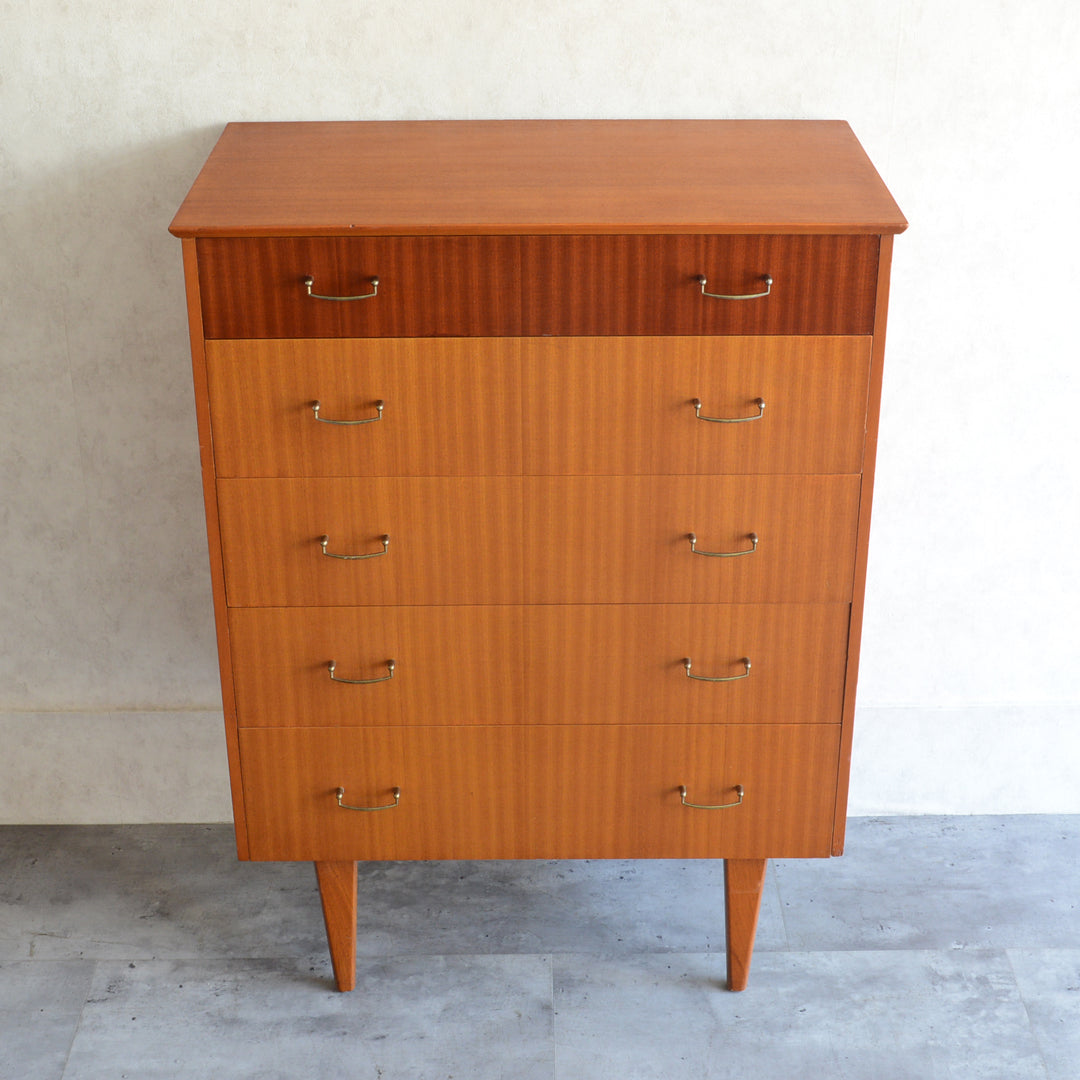 60s ヴィンテージ チェスト 06 (天板剥離再塗装済） 5段