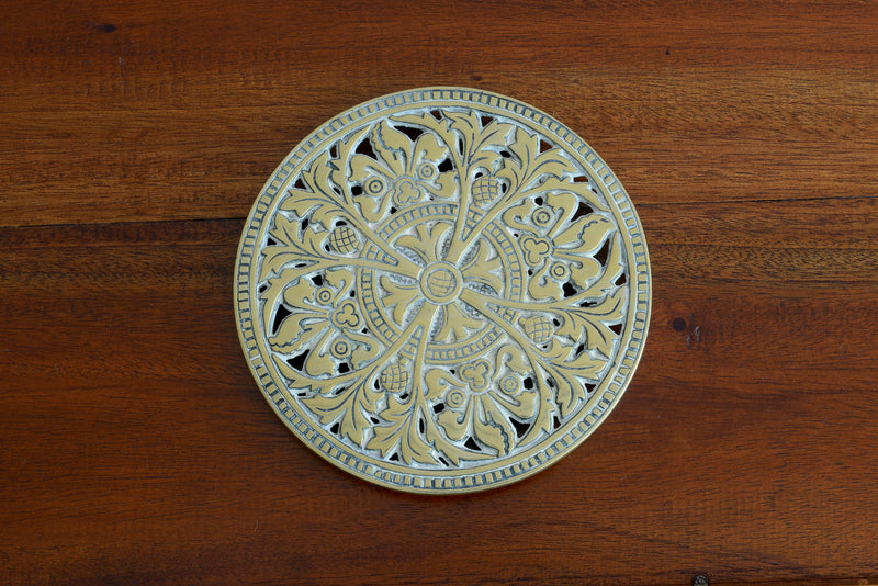 ヴィンテージ真鍮脚付プレート01　