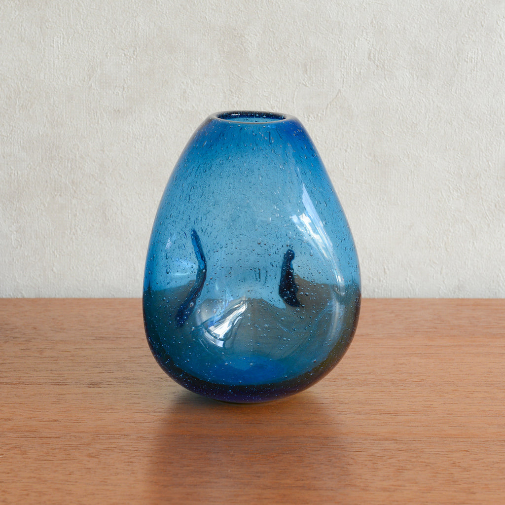 ヴィンテージ ガラス フラワーベース01(ブルー） – Rowan.inc