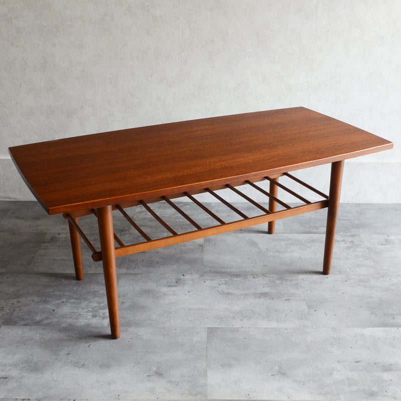 60Sチークローテーブル 13(天板剥離再塗装済)