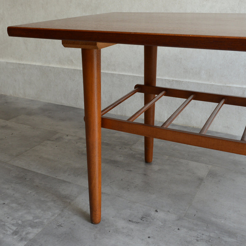 60Sチークローテーブル 13(天板剥離再塗装済)