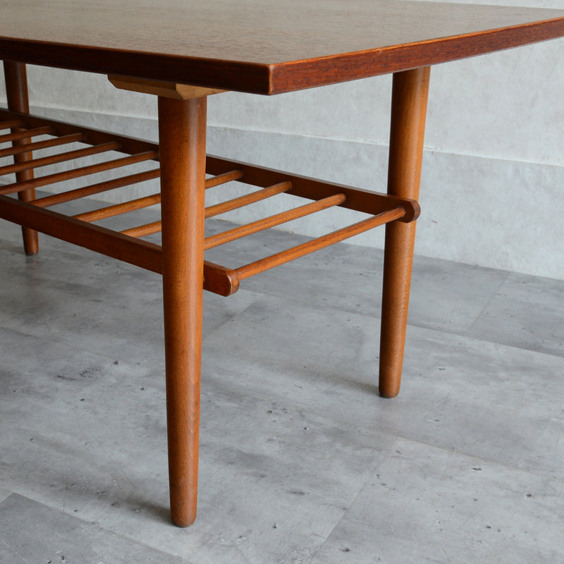 60Sチークローテーブル 13(天板剥離再塗装済)