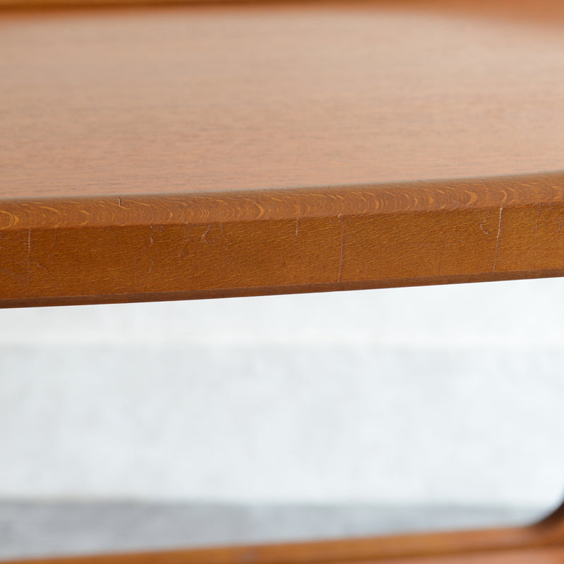 60Sヴィンテージ チークワゴン/サイドテーブル(天板剝離再塗装済）