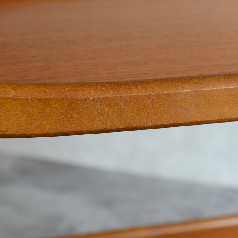 60Sヴィンテージ チークワゴン/サイドテーブル(天板剝離再塗装済）