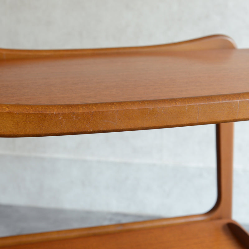 60Sヴィンテージ チークワゴン/サイドテーブル(天板剝離再塗装済）