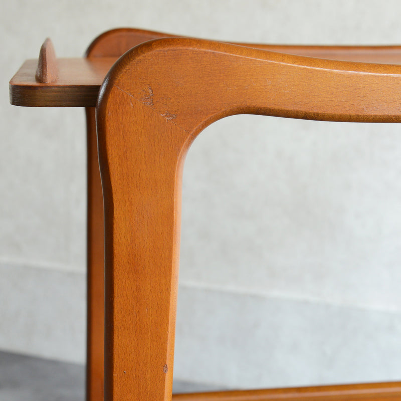 60Sヴィンテージ チークワゴン/サイドテーブル(天板剝離再塗装済）