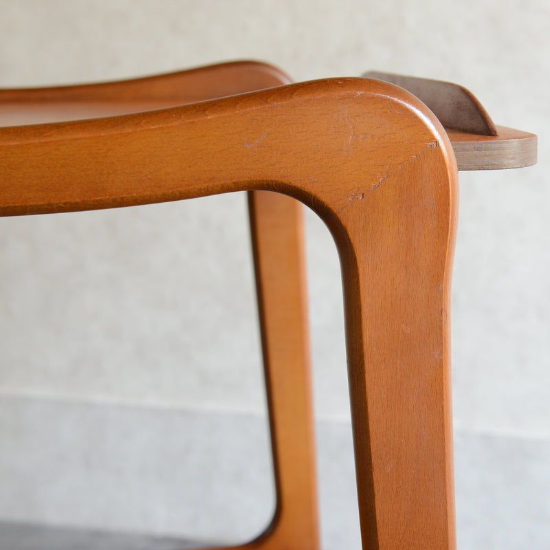 60Sヴィンテージ チークワゴン/サイドテーブル(天板剝離再塗装済）