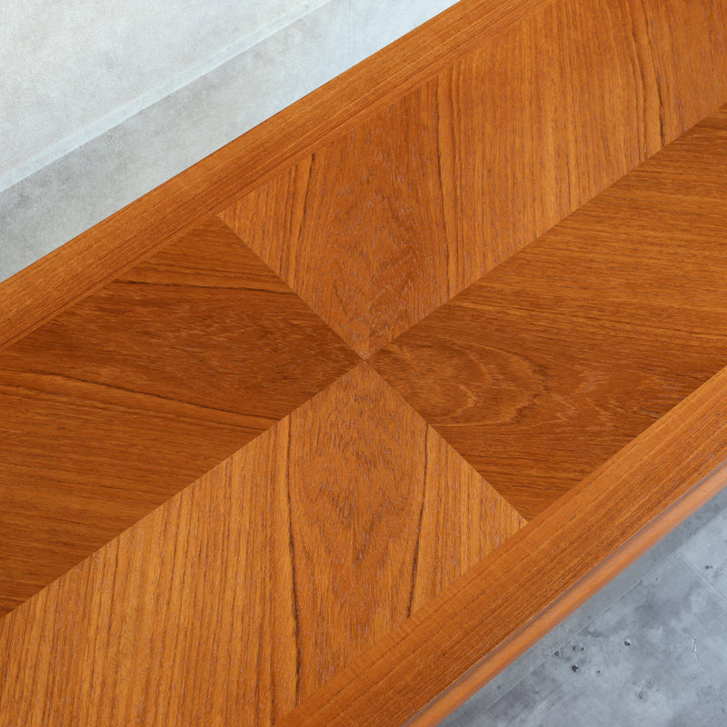 60Ｓチーク ローテーブル05(棚付）