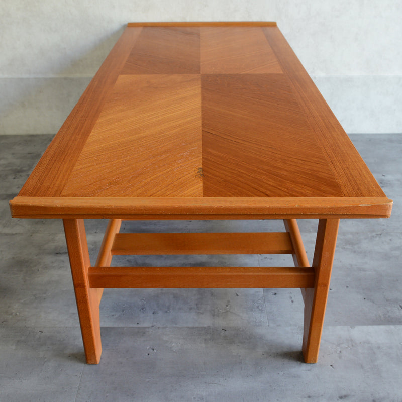 60Ｓチーク ローテーブル05(棚付）