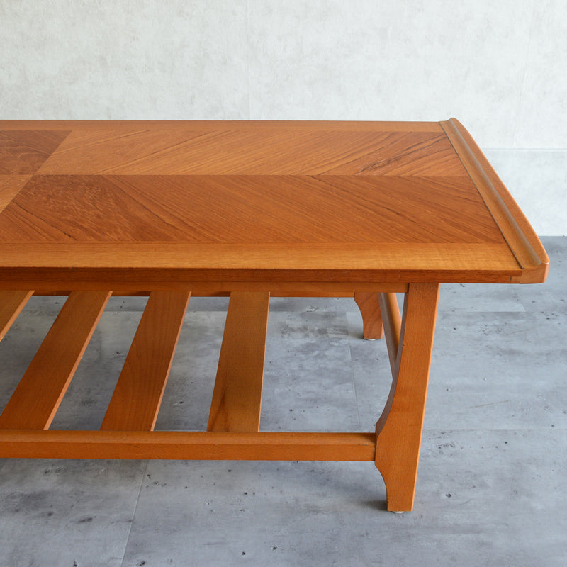 60Ｓチーク ローテーブル05(棚付）