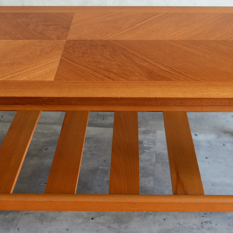 60Ｓチーク ローテーブル05(棚付）