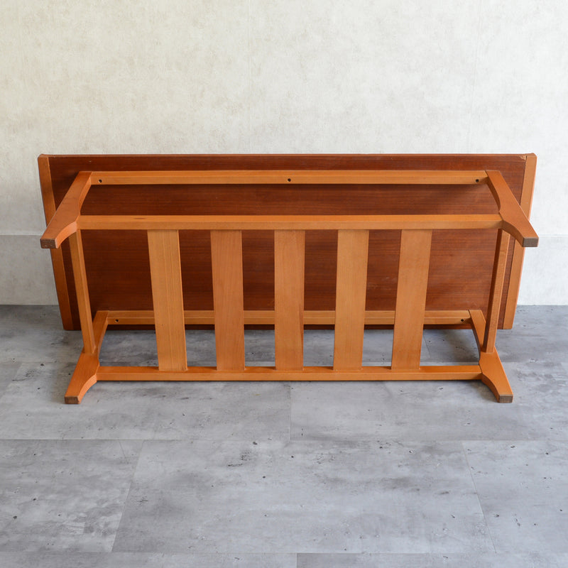 60Ｓチーク ローテーブル05(棚付）