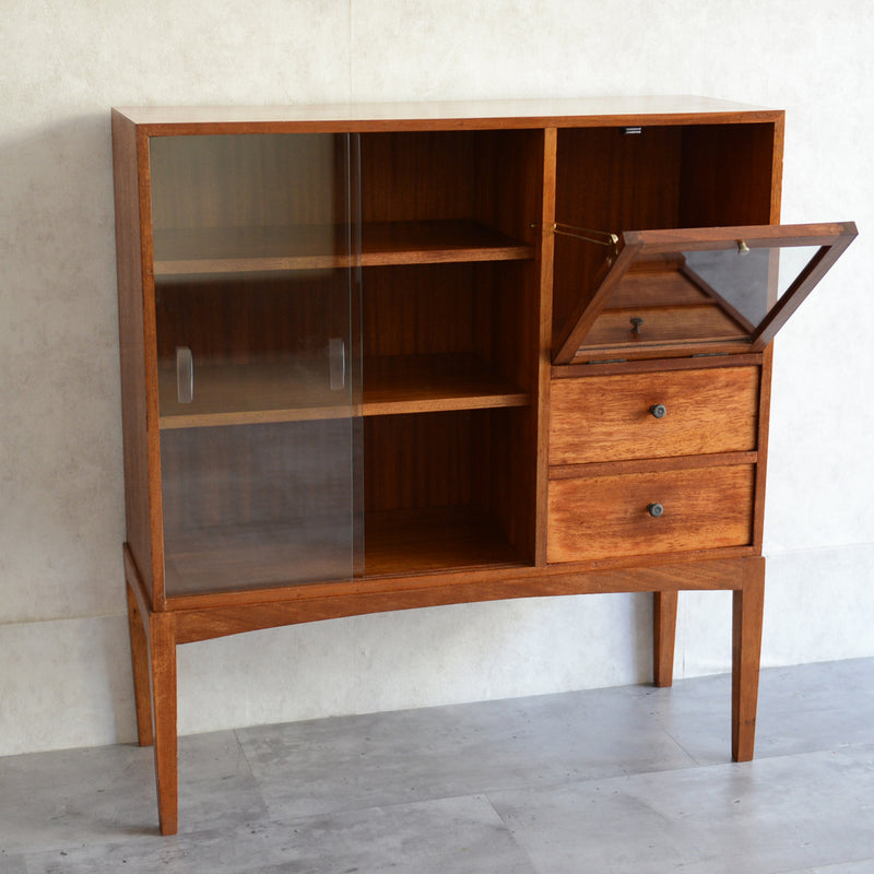 60sチークガラス扉キャビネット　008