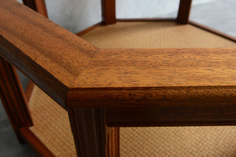 イギリスヴィンテージ　オーク&ラタン　ローテーブル