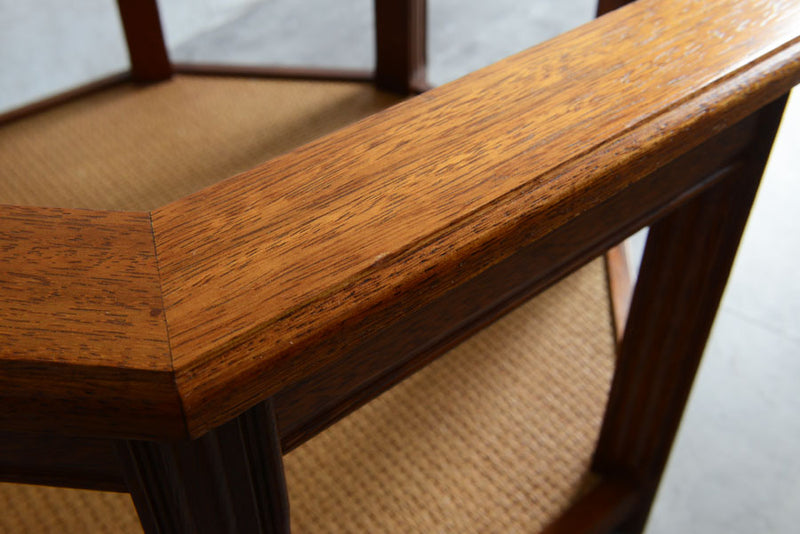 イギリスヴィンテージ　オーク&ラタン　ローテーブル