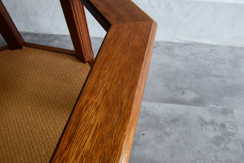 イギリスヴィンテージ　オーク&ラタン　ローテーブル