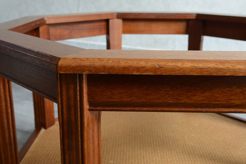 イギリスヴィンテージ　オーク&ラタン　ローテーブル