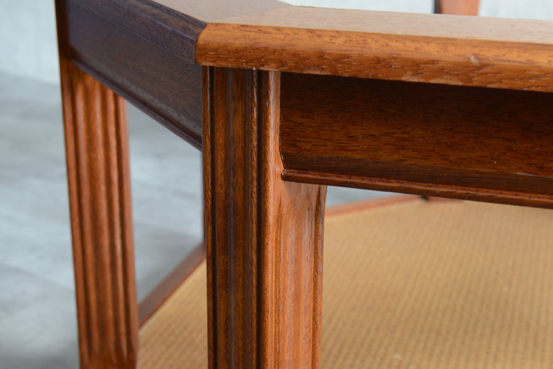 イギリスヴィンテージ　オーク&ラタン　ローテーブル