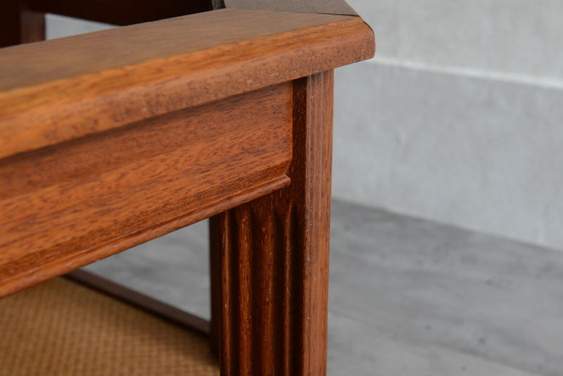 イギリスヴィンテージ　オーク&ラタン　ローテーブル