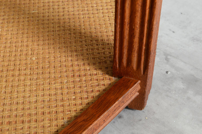 イギリスヴィンテージ　オーク&ラタン　ローテーブル