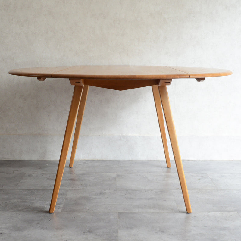 ERCOL アーコール ラウンド ドロップリーフテーブル 06（天板剥離再塗装済）