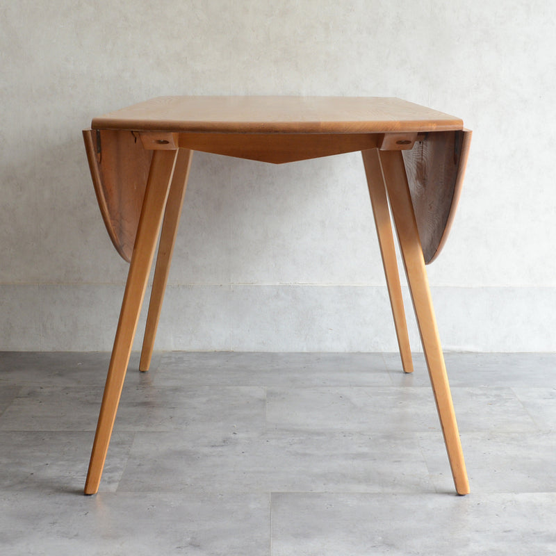ERCOL アーコール ラウンド ドロップリーフテーブル 06（天板剥離再塗装済）
