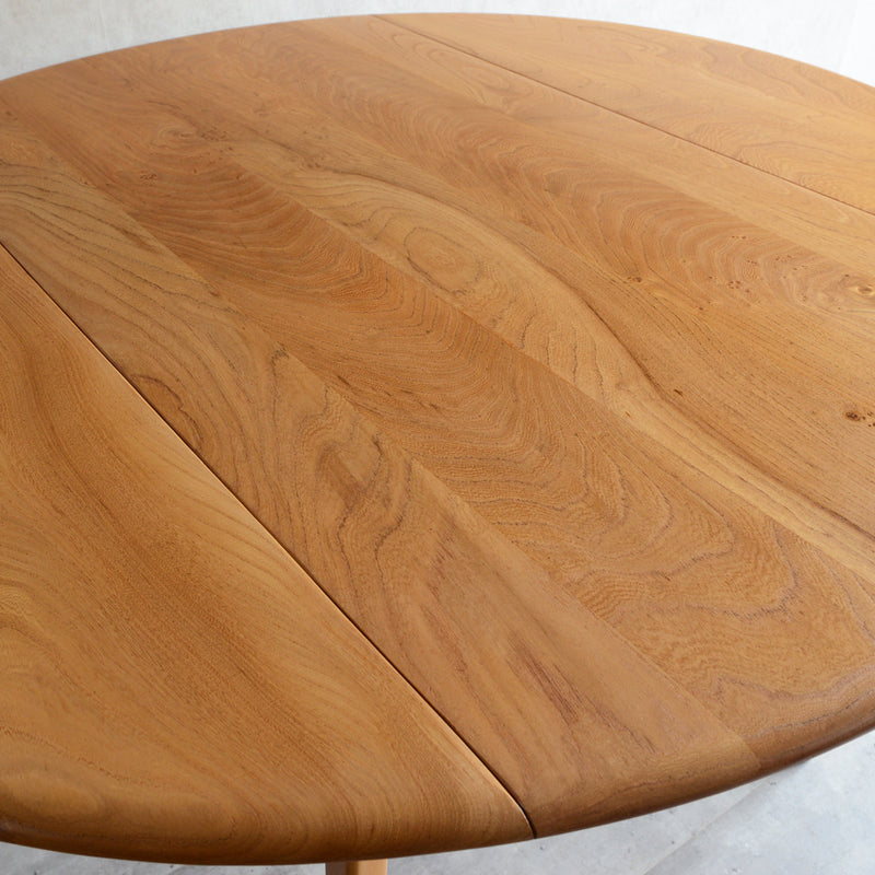 ERCOL アーコール ラウンド ドロップリーフテーブル 06（天板剥離再塗装済）