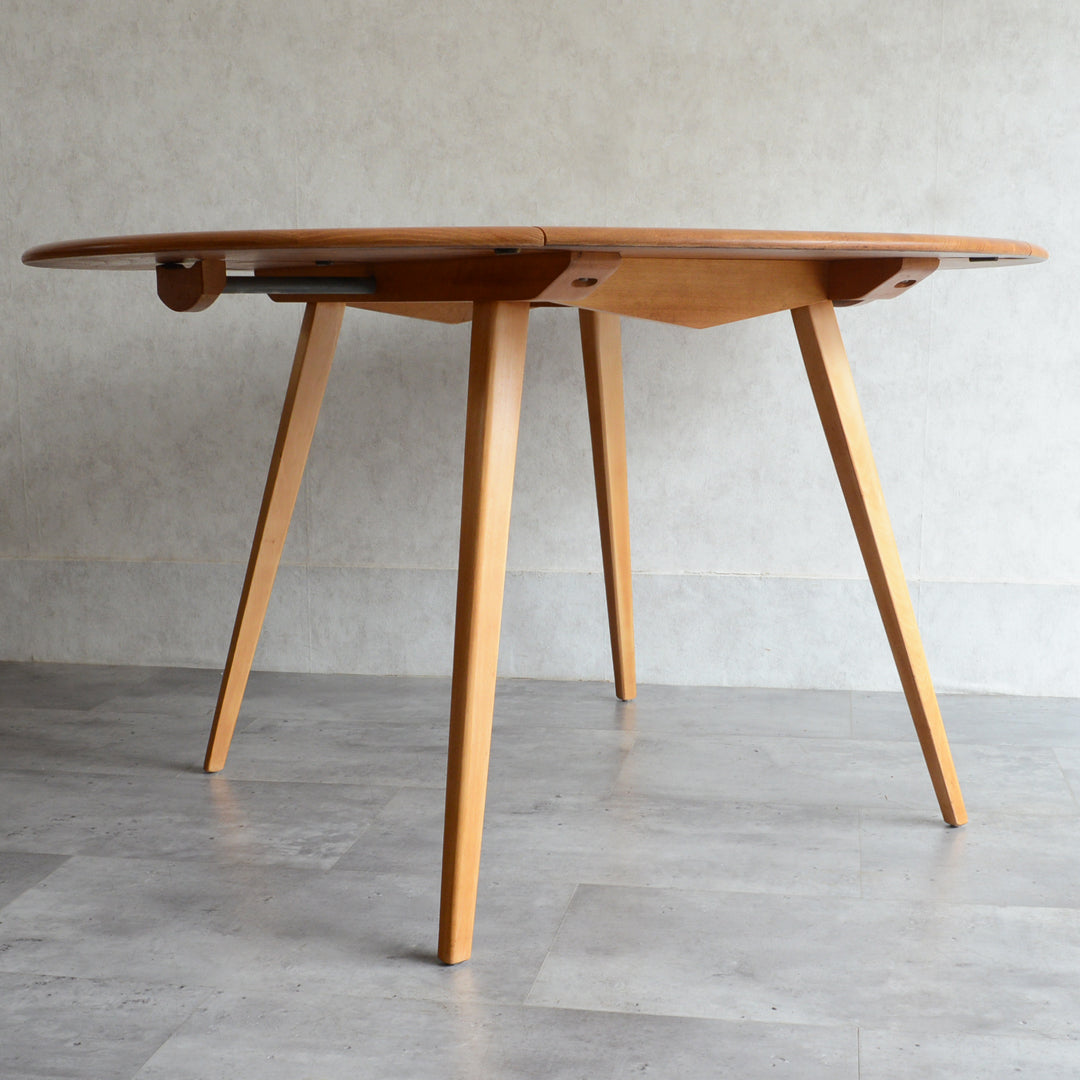 ERCOL アーコール ラウンド ドロップリーフテーブル 06（天板剥離再塗装済）