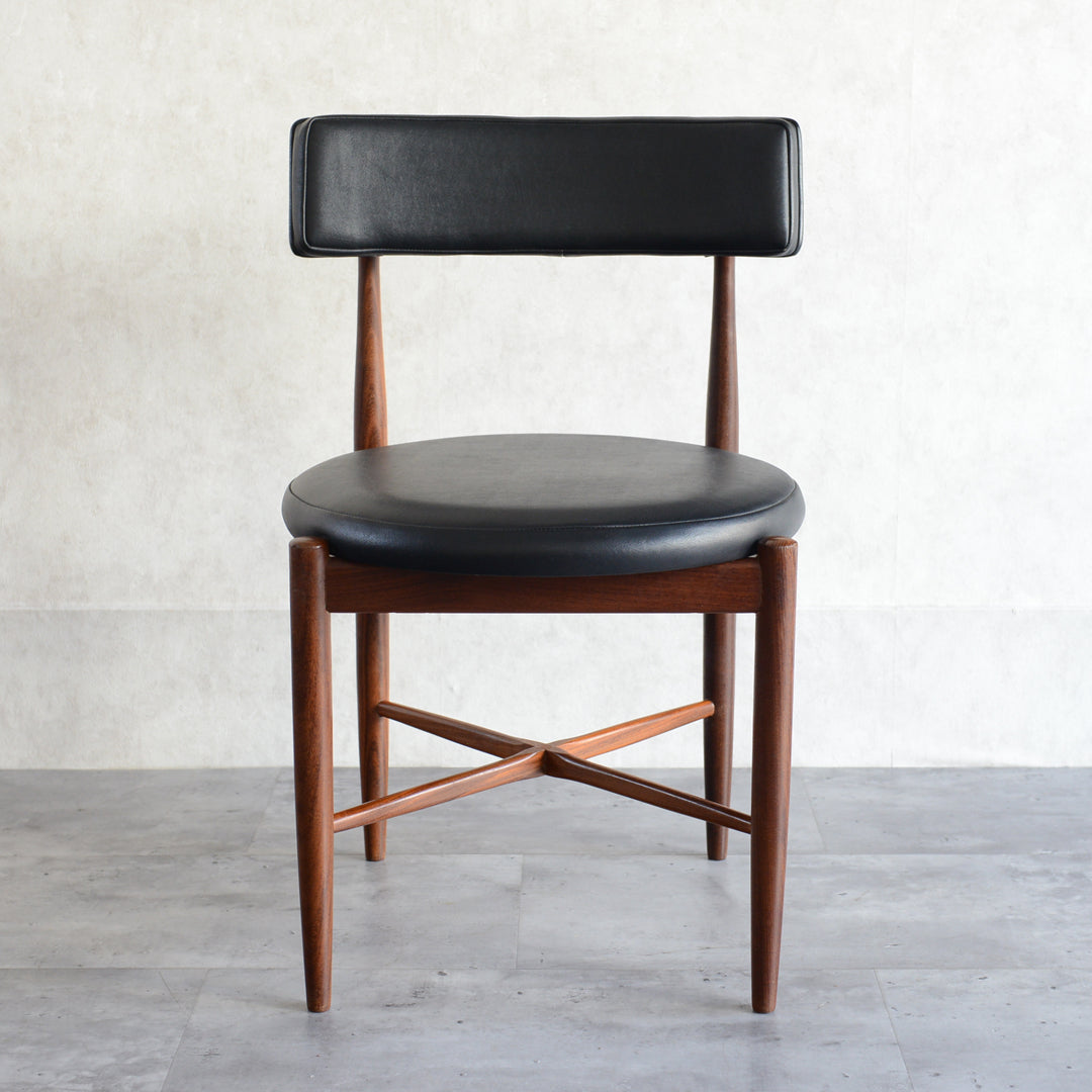 英国アンティークGPLANジープランフレスコサーキュラーチェア黒85-274-1