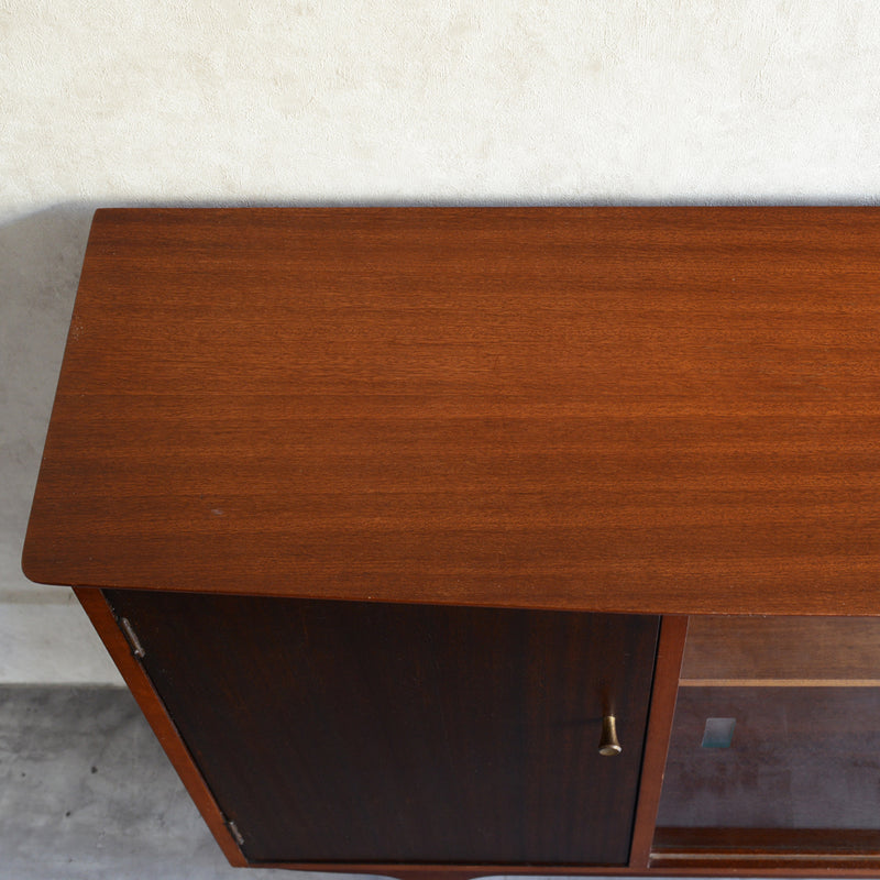 イギリス ヴィンテージ ガラス扉キャビネット 014