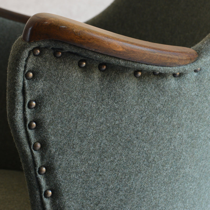 ドイツ ヴィンテージ アームチェア（張替済グリーン）